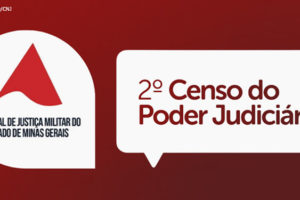 magem com fundo vermelho com a logo do TJMMG a esquerda e a direita o título “2º Censo do Poder Judiciário”