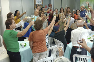 Diretores, filiadas e filiados membros Núcleo de Aposentados e Pensionistas celebram e brindam a gestão de Alex Aguiar à frente do NAP.