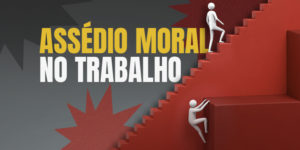 A imagem com fundo em tons escuros e vermelhos mostra uma escadaria vermelha em perspectiva, ocupando boa parte da cena. Sobre os degraus, aparecem duas figuras humanas brancas em 3D. Uma delas sobe a escada normalmente, enquanto a outra tenta escalar pela lateral do degrau, em posição de dificuldade, simbolizando obstáculos e desigualdade.