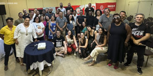 Participantes do Encontro de Comunicação da Fenajud posam para foto