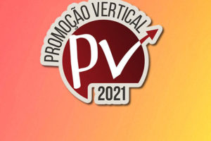 sobre um fundo em degradê que vai do alaranjado ao amarelo está um selo onde se lê, Promoção Vertical 2021.