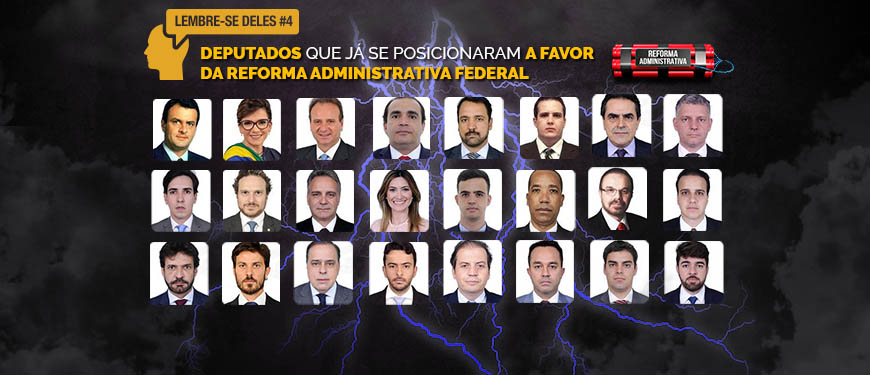 título: Deputados federais mineiros que já se posicionaram a favor da Reforma Administrativa federal. Lembre-se deles #4. Em seguida estão fotos dos seguintes parlamentares por ordem alfabética: Aécio Neves (PSDB), Alê Silva (PSL), Bilac Pinto (DEM), Delegado Marcelo Freitas (PSL), Diego Andrade (PSD), Dimas Fabiano (PP), Domingos Sávio (PSDB), Dr. Frederico (PATRIOTA), Euclydes Pettersen (PSC), Fred Costa (PATRIOTA), Gilberto Abramo (REPUBLICANOS), Greyce Elias (AVANTE), Junio Amaral (PSL), Léo Motta (PSL), Lincoln Portela (PL), Lucas Gonzalez (NOVO), Marcelo Aro (PP), Paulo Abi-Ackel (PSDB), Pinheirinho (PP), Rodrigo de Castro (PSDB), Stefano Aguiar (PSD), Tiago Mitraud (NOVO) e Zé Vitor (PL).