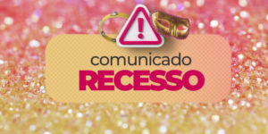 Imagem Acessível: Card informativo com fundo em tons de rosa e laranja, contendo elementos carnavalescos, como máscara, pandeiro e glitter. No topo, um ícone de alerta e o título “Comunicado – Recesso”. O texto informa que os atendimentos presenciais e online do sindicato estarão suspensos de 16 a 18 de fevereiro, devido ao Carnaval e à Quarta-feira de Cinzas, com retorno em 19 de fevereiro. Na parte inferior, está o logo do SINJUS MG assinando o comunicado.